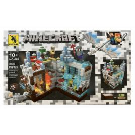 Set de constructie Renzaima Lumea Minecraft cu 5 figurine si lumina LED 866 piese