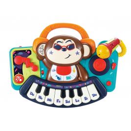 Pianina Bebe Cu Lumini, Sunete Si Microfon Maimutica DJ Hola Toys