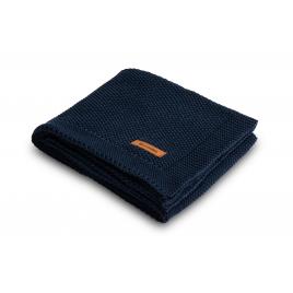Paturica de bumbac tricotata sensillo 100x80 cm albastru inchis