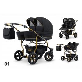 Carucior pentru gemeni mikado goldstar gs-01 3 in 1