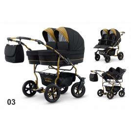 Carucior pentru gemeni mikado goldstar gs-03 3 in 1