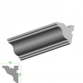 Scafa pentru banda LED masca galerie T din polistiren extrudat de culoare alba H x 95, L x 90, lungime 2 ml