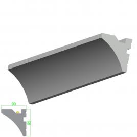 Scafa pentru banda LED masca galerie TA din polistiren extrudat de culoare alba H x 95, L x 90, lungime 2 ml