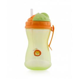 Cana sport anticurgere cu toarte si pai 400 ml, 12+ luni, lorelli (culoare: roz)