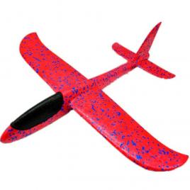 Avion din spuma, KOTYS® , rosu cu buline albastre, 47 cm