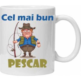 Cana personalizata cu textul cel mai bun pescar