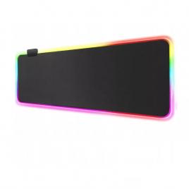 Mousepad gaming LED RGB, KOTYS®, 800*300*4mm, baza cauciucata, cusaturi anti-rupere, negru