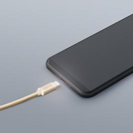 Cablu de date - iphone lightning - cu lumină led, auriu, 1 m