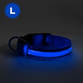 Guler led - functioneaza cu baterie - marime l - albastru