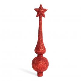 Ornament pt. vârful pomului de crăciun - 18,5 cm, roşu