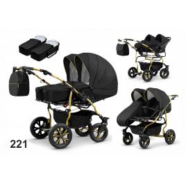 Carucior pentru gemeni mikado duet lux d-221 3 in 1