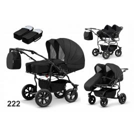 Carucior pentru gemeni mikado duet lux d-222 3 in 1