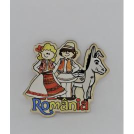 MAGNET FRIGIDER LEMN BAIAT SI FATA ROMANIA