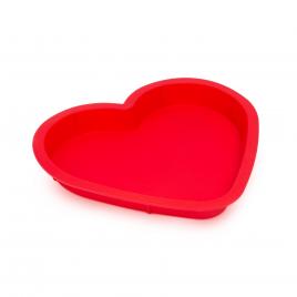 Formă de copt din silicon - roșie (în formă de inimă)