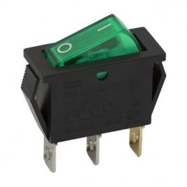 Interupator basculant 1 circuit 10a-250v off-on lumini de verde
