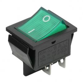 Interupator basculant 1 circuit 16a-250v off-on, lumini de verde