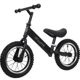 Bicicleta fara pedale, Neagra, Antrenament echilbru pentru copii intre 2 ani si 5 ani, Roti din cauciuc 12 inch, Jante din aliaj aluminiu