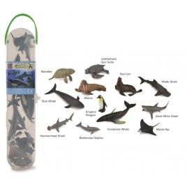 Cutie cu 12 minifigurine animale marine - set 1