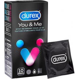 Set 10 prezervative Durex You&ME cu efect retard pentru el si stimulant pentru ea