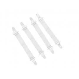 Set 4 cleme ajustabile pentru fixare cearsaf pat, alb
