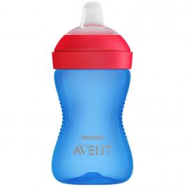 Cana Philips Avent SCF802/01, 300 ml, 9 luni +, Albastru/Rosu