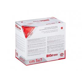 Set 100 de pansamente TNT sterile, adezive, cu pad central absorbant, 5x7 cm, Biodress Rays