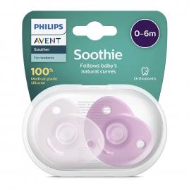 Set 2 suzete Philips Avent Soothie SCF099/22, ortodontica si fara BPA, 0 - 6 luni, mov