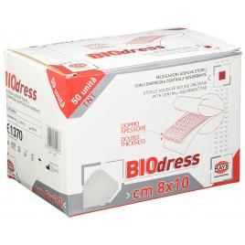 Set 50 de pansamente TNT sterile, adezive, cu pad central absorbant, 8x10 cm, Biodress Rays