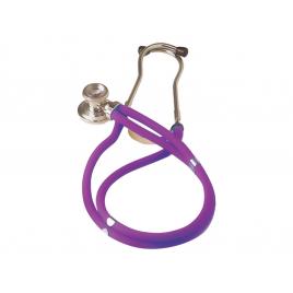 Stetoscop mov Jotarap din aliaj de zinc cu pavilion dublu si tub dublu de 56 cm, cu 5 instrumente in 1 pentru 5 tipuri diferite de auscultatie