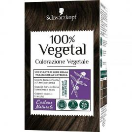 Vopsea de par permanenta, Schwarzkopf 100% Vegetal, Castaniu natural