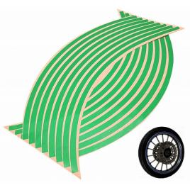 Set 16 ornamente reflectorizante pentru jante auto, moto, culoare verde