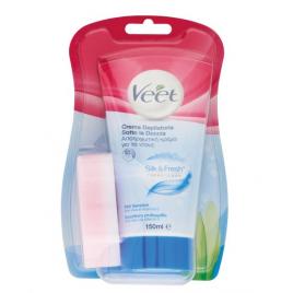 Crema depilatoare de folosit sub duș, cu aloe vera si vitamina e pentru piele sensibila, veet 150 ml