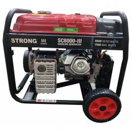 Generator curent SC8000-III STRONG, Putere 7.5kW, AVR, motor pe benzina 14.0CP, rezervor 25 litri, pornire electrica, roti