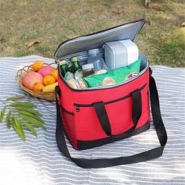 Geanta termoizolanta pentru picnic sau plaja, capacitate 16l, culoare rosie