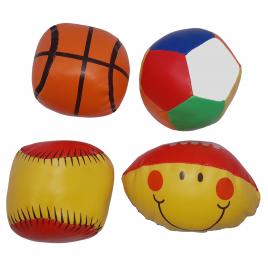 Set 4 mingi de copii ideallstore®, spuma poliuretanica, 140 g, multicolor
