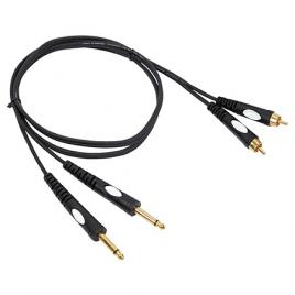 Cablu audio 2x rca - 2x jack, 6.35 mono, 3 metri, bst