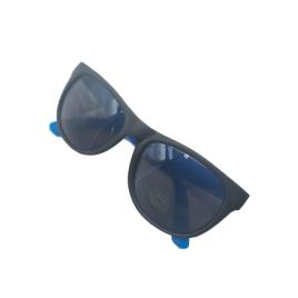 Ochelari de soare cu lentile negre, plastic, model simplu, negru/albastru, 14 cm