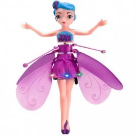 Papusa pixie zburatoare, cu aripi, usb, abs, 6 ani+, mov