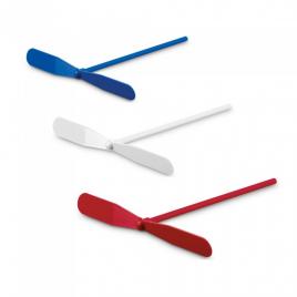 Set 3 jucari zburatoare simple, elice, alb, albastru, rosu, 18 cm