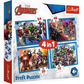 Puzzle trefl 4in1 avengers - razbunatorii curajosi