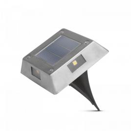 Lampă solară led cu plug-in / perete - pătrată, metal - alb rece - 10 x 10 x