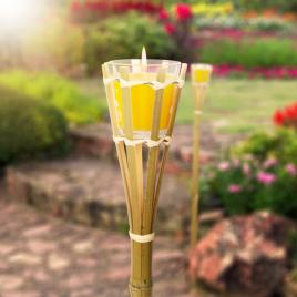 Lumanare parfumata citronella + lanterna - bambus - 75 x 6,5 cm