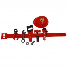 Set scule de jucarie ideallstore®, working belt, plastic, 75 cm, rosu