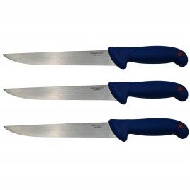 Set trei cutite de bucatarie ideallstore®, chef's blade, otel inoxidabil, 33 cm, albastru