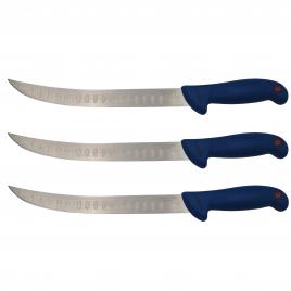 Set trei cutite de bucatar ideallstore®, chef's knife, otel inoxidabil, 38 cm, albastru