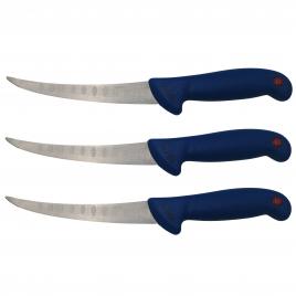 Set trei cutite de filetat ideallstore®, chef's knife, otel inoxidabil, 30 cm, albastru