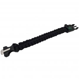 Bratara supravietuire ideallstore®, military surplus, paracord, 26 cm, negru