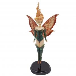 Figurina decorativa ideallstore®, zana focului, rasina, lucrata manual, 17 cm, verde