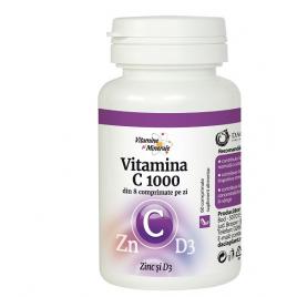 Vitamina c 1000mg cu zinc si d3 60cpr dacia plant
