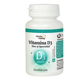 Vitamina d3 (5000ui) cu zinc si quercetina 30cpr dacia plant